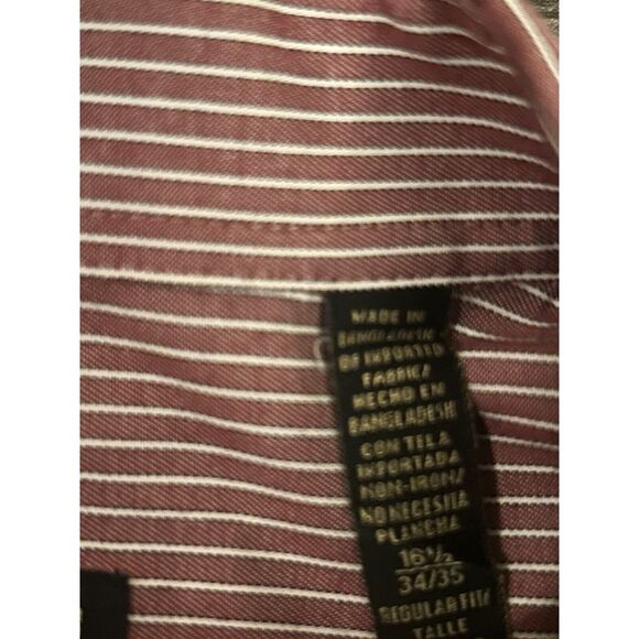 Donald J Trump Signature Collection Dress Shirt 16 1/2 34/35 Red Striped 198 - Picture 4 of 4
